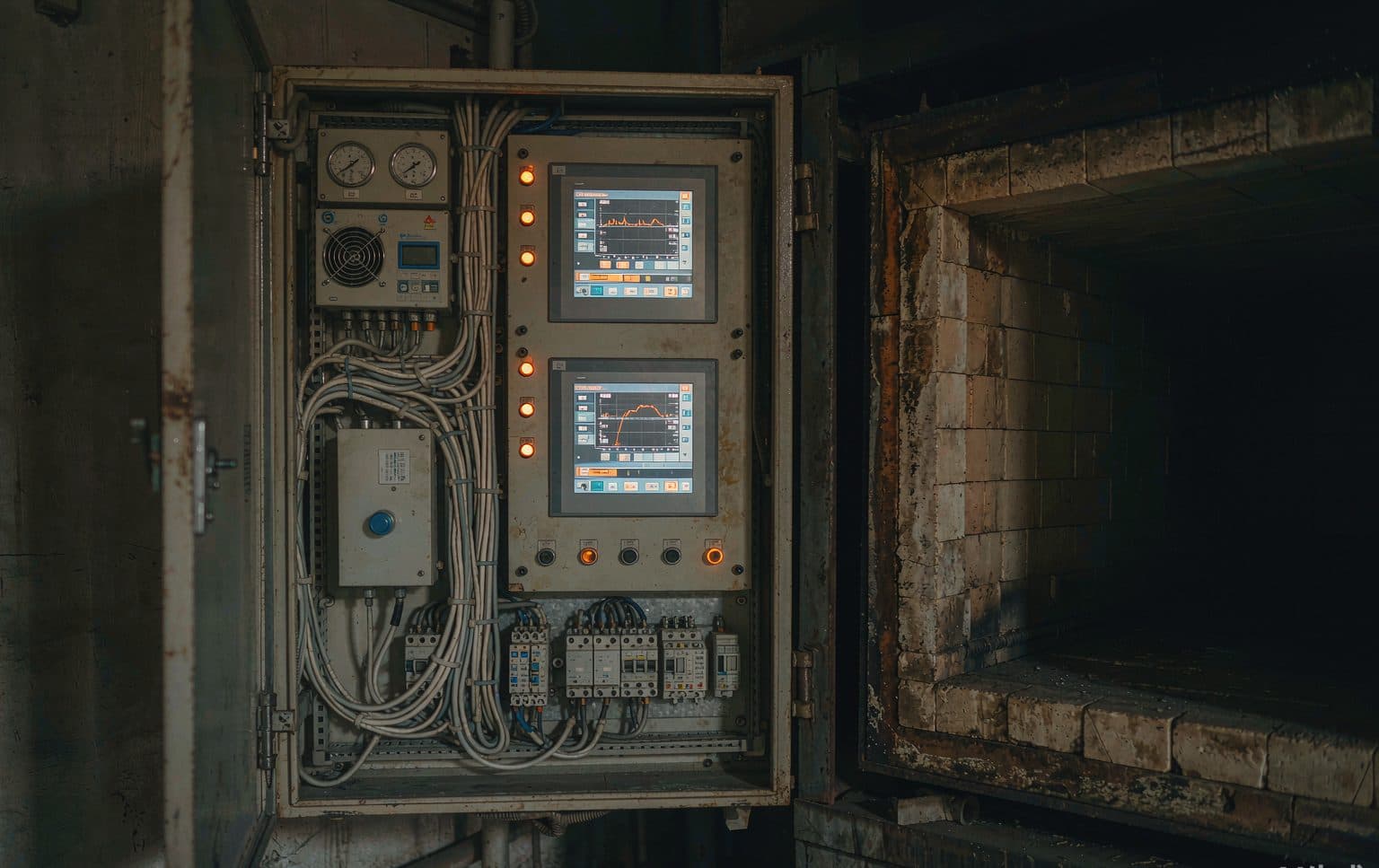 Kiln control cabinet with three-zone temperature control