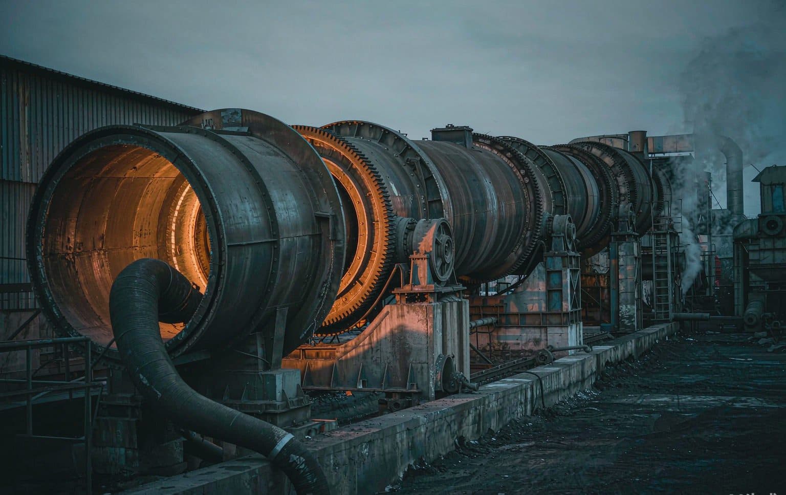 Rotary activation furnace installed at a coconut shell activated carbon plant